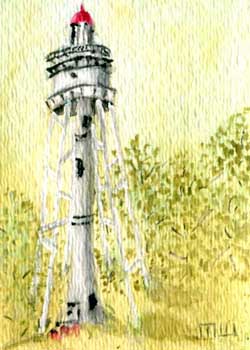 "Rawley Point Lighthouse" by Marge Witt, Middleton WI - Watercolor (NFS)